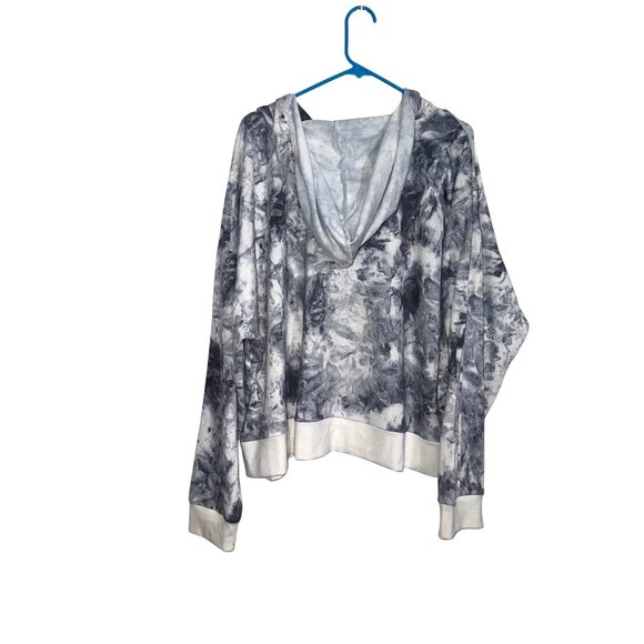 Jessica Simpson Active Tie-Dye Hoodie Sweatshirt 3X Gray & White - Picture 5 of 7